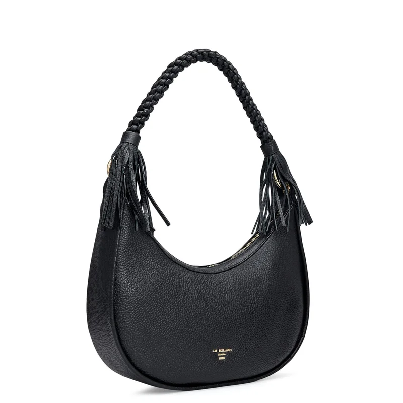 دا ميلانو حقيبة صغيرة جلد الشمع أسود